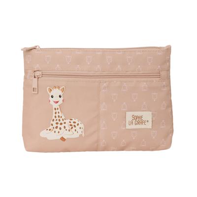 Pennenetui met 2 vakken Sophie la Girafe Beige 23 x 16 x 3 cm