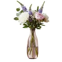 Decoris Bloemenvaas van gerecycled glas - 15 x 40 cm - lichtroze - boeketten - stelen - takken