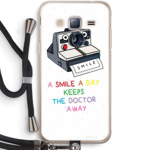 Smile: Samsung Galaxy J3 (2016) Transparant Hoesje met koord