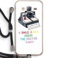 Smile: Samsung Galaxy J3 (2016) Transparant Hoesje met koord Smile: Samsung Galaxy J3 (2016) Transparant Hoesje met koord