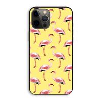 Flamingo's geel: iPhone 12 Pro Max Biologisch afbreekbaar hoesje