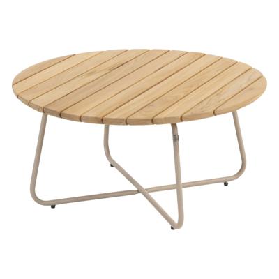 4SO Verdi koffietafel teak 73 cm rond frame latte
