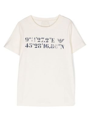 Emporio Armani Kids t-shirt en coton à imprimé graphique - Tons neutres
