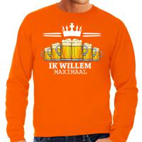 Bellatio Decorations Koningsdag sweater voor heren - bier, ik willem - oranje - feestkleding 2XL  -