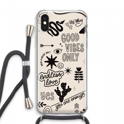 Good vibes: iPhone XS Max Transparant Hoesje met koord