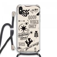 Good vibes: iPhone XS Max Transparant Hoesje met koord