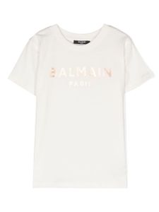 Balmain Kids t-shirt en coton à logo imprimé - Blanc