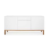 Tenzo dressoir Patch 3 deuren en 1 lade - wit/eikenkleur - 85x179x47 cm - Leen Bakker