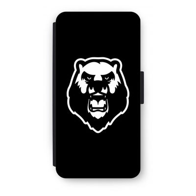 Angry Bear (black): iPhone 7 Plus Flip Hoesje