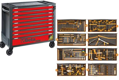 Beta RSC24AXL9 Gereedschapswagen | + Set 560-Delig | 9 laden | Rood - ZNLEVOXLR