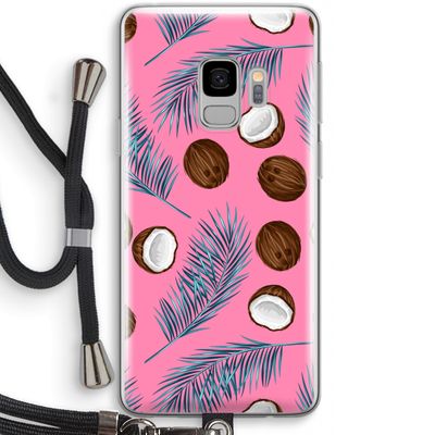 Kokosnoot roze: Samsung Galaxy S9 Transparant Hoesje met koord