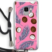 Kokosnoot roze: Samsung Galaxy S9 Transparant Hoesje met koord