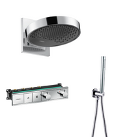 Hansgrohe Rainfinity inbouw regendouche waterbesparend met thermostaatkraan RainSelect en Saniclear handdouche chroom - thumbnail