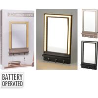 Home & Styling Spiegel led met plank en haakjes
