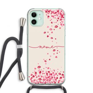 Hartjes en kusjes: iPhone 11 Transparant Hoesje met koord