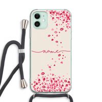 Hartjes en kusjes: iPhone 11 Transparant Hoesje met koord