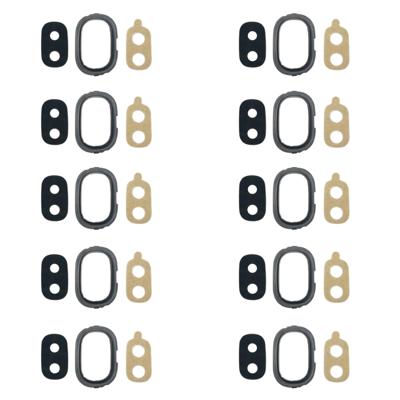 10 stuks terug Bezel van de Camera met Lens omslag & lijm voor Galaxy J4 J400F/DS J400G/DS (zwart)