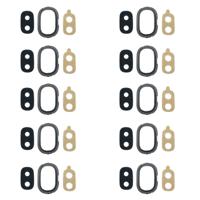 10 stuks terug Bezel van de Camera met Lens omslag & lijm voor Galaxy J4 J400F/DS J400G/DS (zwart)