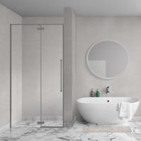 Aqua Vista Oria Linea nisdeur - 120x200cm - incl. montageset - Gunmetal SW1175896/SW1175905