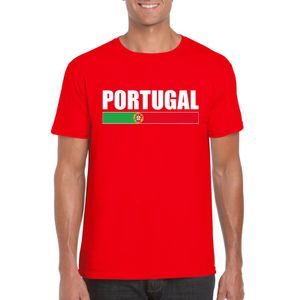 Rood Portugal supporter t-shirt voor heren