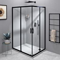 Douchecabine Gelco Sigma Simply Black Rechthoek 90x80x190 cm Mat Zwart