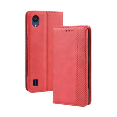Magnetische Buckle retro Crazy Horse textuur horizontale Flip lederen case voor ZTE Blade A5 (2019) met houder & kaartsleuven & fotolijstjes (rood)