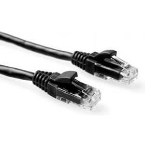 ACT Zwarte 0,25 meter U/UTP CAT6 patchkabel snagless met RJ45 connectoren