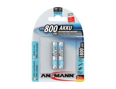 Ansmann Batterijen nimh accu micro aaa 800 mah - 2 stuks