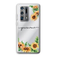 Zonnebloemen: Huawei P40 Pro Plus Transparant Hoesje