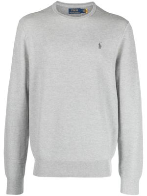 Polo Ralph Lauren pull en coton à logo brodé - Gris