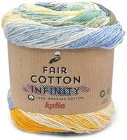 Katia Fair Cotton Infinity 106 Blauw-Geel-Khaki