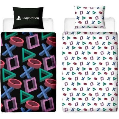 Omkeerbaar beddengoedset - PLAYSTATION - Microvezel - 1 dekbedovertrek 140 x 200 cm + 1 kussensloop 63 x 63 cm
