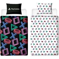 Omkeerbaar beddengoedset - PLAYSTATION - Microvezel - 1 dekbedovertrek 140 x 200 cm + 1 kussensloop 63 x 63 cm