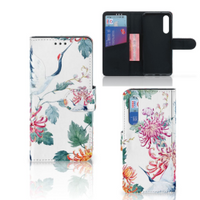Xiaomi Mi 9 SE Telefoonhoesje met Pasjes Bird Flowers - thumbnail
