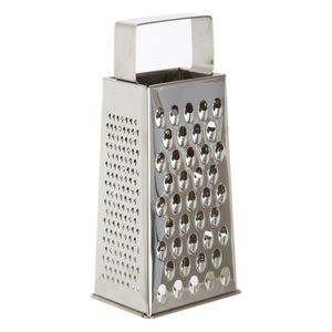 5Five keuken rasp met handvat - 4-zijdig - zilver - RVS - 11 x 8 x 24 cm - handrasp - keukenhulpje   -