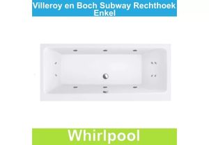 Ligbad Villeroy & Boch Subway 180x80 cm Balboa Whirlpool systeem Enkel Villeroy en Boch