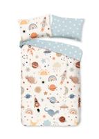 Good Morning Ledikant babydekbedovertrek "planeten" - Multi - (100x135 cm) - Katoen
