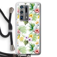 Gele kuif: Huawei P40 Pro Plus Transparant Hoesje met koord
