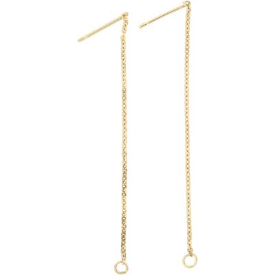 Creativ Company Oorbellen van ketting, l: 70 mm, verguld, 1 paar