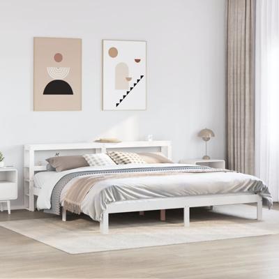 Bedframe met hoofdeinde zonder matras 180x200 cm wit