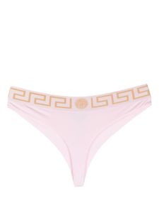 Versace slip en coton à bande logo - Rose