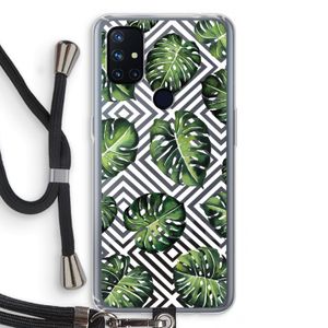 Geometrische jungle: OnePlus Nord N10 5G Transparant Hoesje met koord