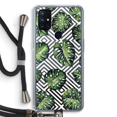 Geometrische jungle: OnePlus Nord N10 5G Transparant Hoesje met koord
