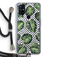 Geometrische jungle: OnePlus Nord N10 5G Transparant Hoesje met koord