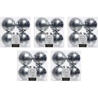 20x Zilveren kerstballen 10 cm kunststof mat/glans