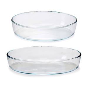 Ovenschalen 2-delige set - borosilicaat glas - ovaal - 1.5 / 2 Liter - Ovenschalen