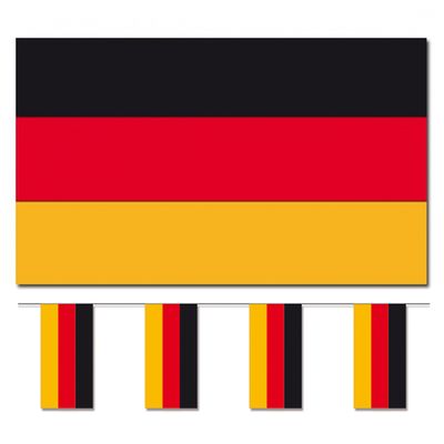 Bellatio Decorations - Vlaggen versiering set - Duitsland - Vlag 90 x 150 cm en vlaggenlijn 4 meter