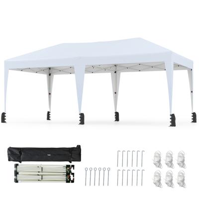 3 x 6 m Pop-up Vouwpaviljoen met Draagtas op Wielen & UV Bescherming 50+ Partytent Wit