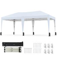 3 x 6 m Pop-up Vouwpaviljoen met Draagtas op Wielen & UV Bescherming 50+ Partytent Wit