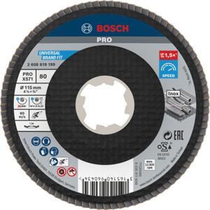 Bosch Accessoires X-LOCK Lamellenschijf Best for Metal schuin, glasvezel, Ø115mm, G 80, X571 - 1 stuk(s) - 2608619199